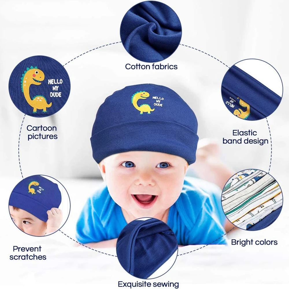 Bonnet et moufles pour nouveau-né, bonnet confortable pour fille et garçon, bonnet et gants en coton pour bébé de 0 à 6 mois