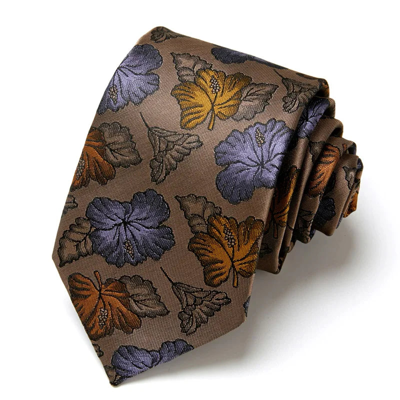 Brand Ties for Men Floral Cotton Wedding Black Tie 7cm Gravatas Corbatas Fashion Casual Printed Tie Necktie Cravate