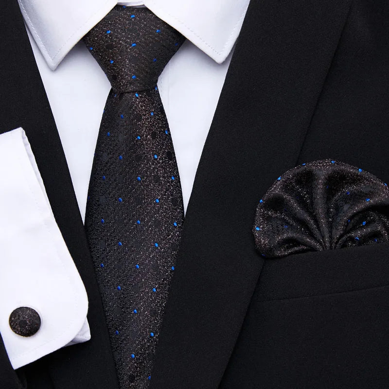 Newest style Green Tie For Men Holiday Present Tie Pocket Squares Set Necktie Striped Wedding Accessories Man
