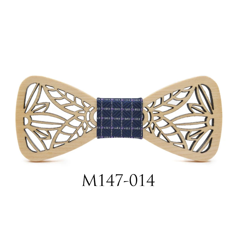 New Arrival Hollow Wood Bow Ties for Mens Wedding Suits Wooden Bow Tie Butterfly Shape leaves Bowknots Gravatas Slim Cravat
