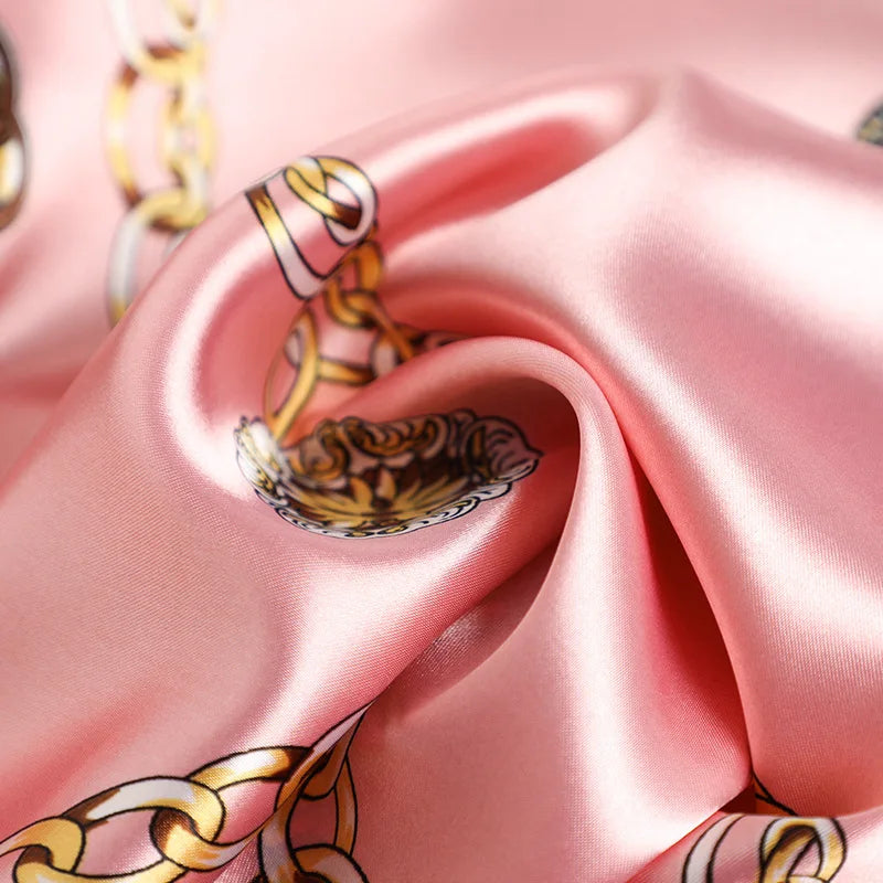 Foulard carré en soie pour femme, bandana, châle, satin, grand hijab, pashmina, bandeau 2021