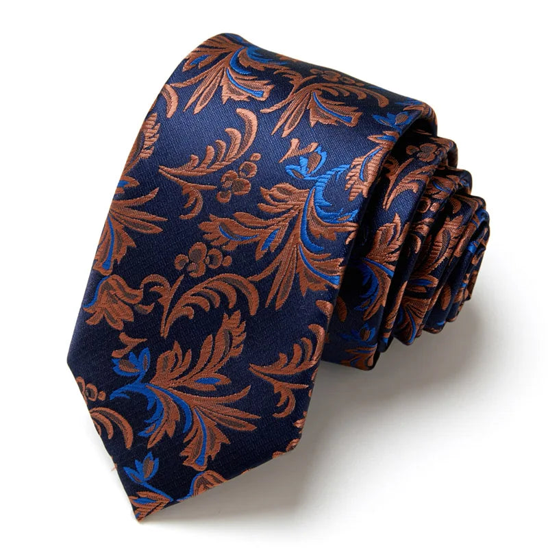 Brand Ties for Men Floral Cotton Wedding Black Tie 7cm Gravatas Corbatas Fashion Casual Printed Tie Necktie Cravate