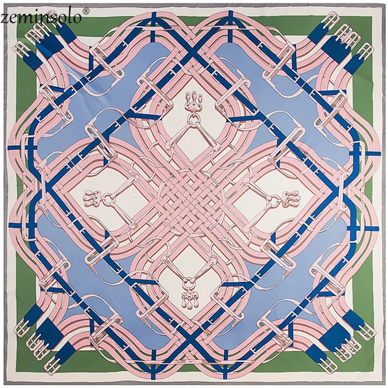 100% Twill Silk Scarf Women Print Shawl Echarpe Fourlard Femme Square Scarves For Women Hijab Bandanas Bufandas Mujer 130*130cm