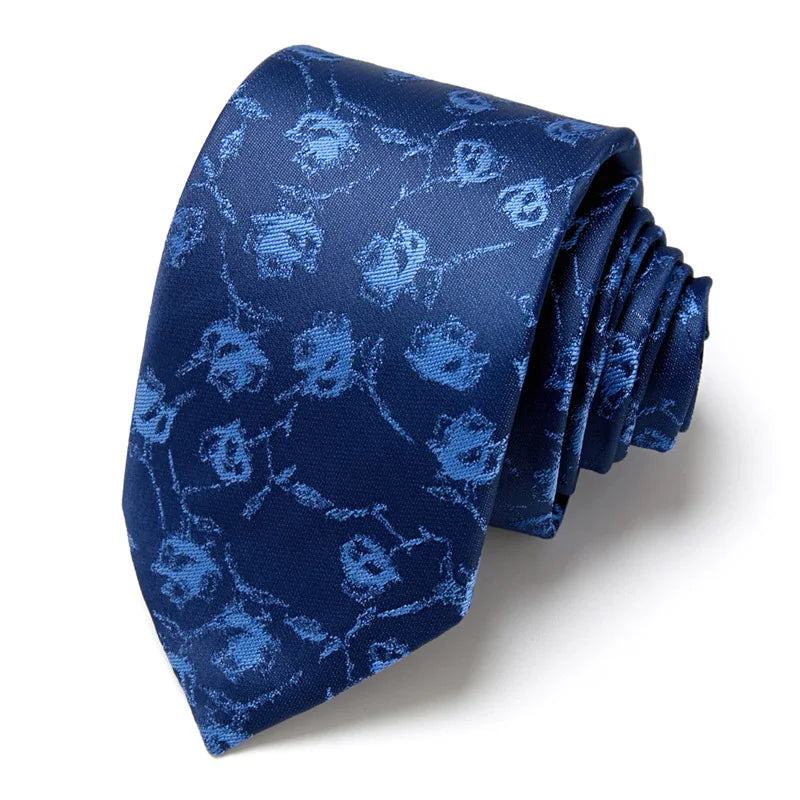 Brand Ties for Men Floral Cotton Wedding Black Tie 7cm Gravatas Corbatas Fashion Casual Printed Tie Necktie Cravate