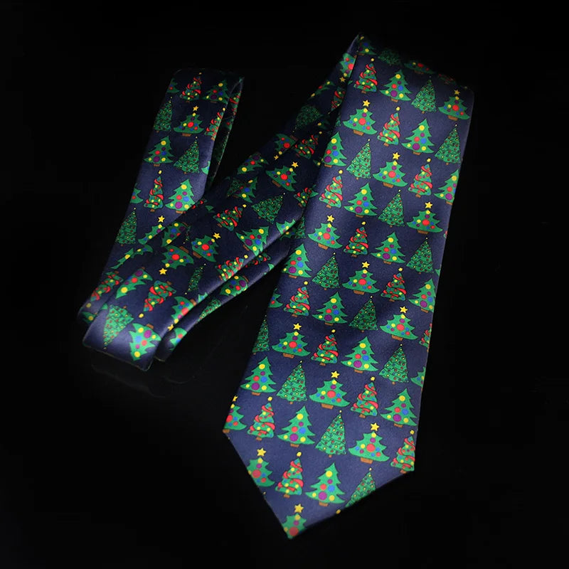JEMYGINS Cravates de Noël pour hommes 9 cm en soie rouge de bonne qualité, ensemble de pinces à cravate imprimées pour fête, mariage, festival, cadeau