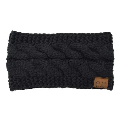 2024 Fashion Bohemia Winter Warm Knitted Headband Hair Accessories Women's CC Wool Wide Hairband Stretch Solid Hairband Headwear
