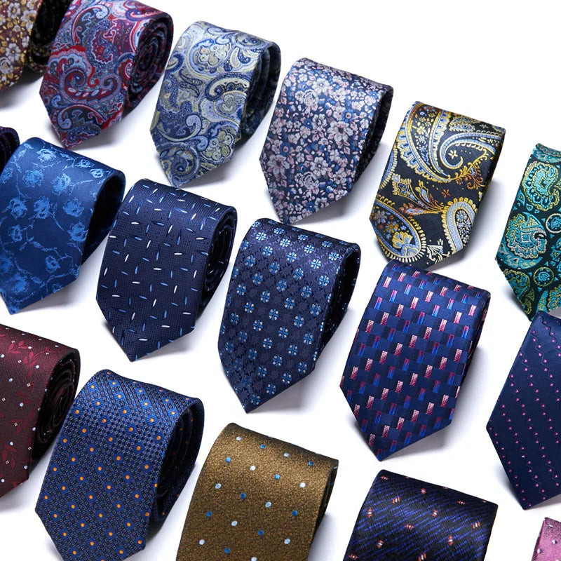 Brand Ties for Men Floral Cotton Wedding Black Tie 7cm Gravatas Corbatas Fashion Casual Printed Tie Necktie Cravate