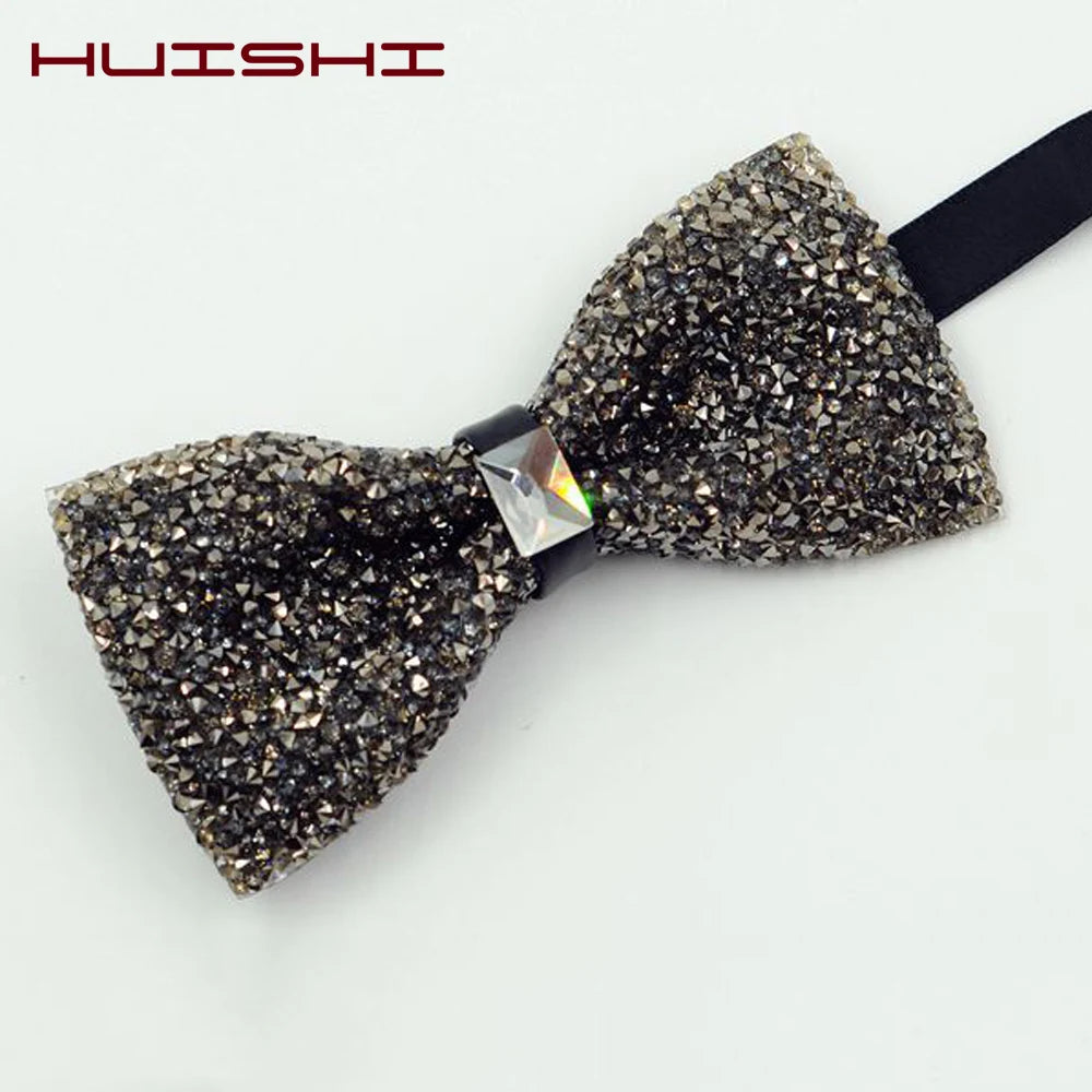 Nœud papillon rose diamant pour homme, nœud papillon strass, accessoire de mariage tendance