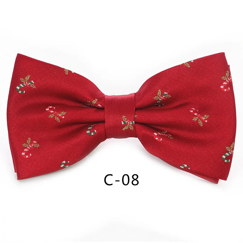 JEMYGINS Christmas Bow Ties for Mens Shirt Snowflake Christmas Tree Pattern Men Silk Bow Tie Christmas Party Gift