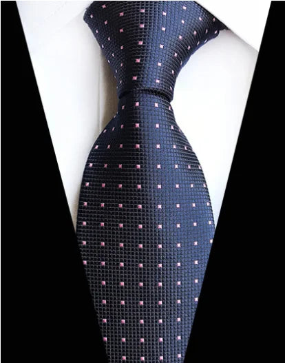 Corbatas de seda tejidas en jacquard con diseño de cachemira a cuadros para hombre, corbatas de 8 cm a rayas para trajes de negocios, bodas y fiestas.