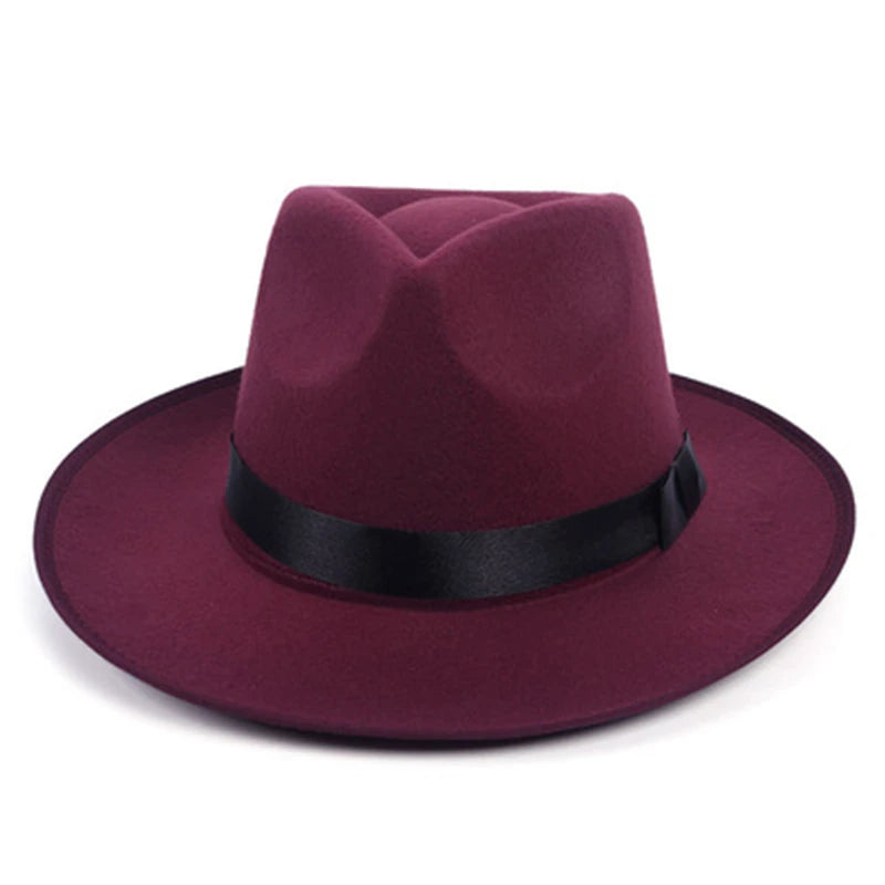 Fedora hat retro top hat British jazz hat male Michael Jackson hat autumn and winter unisex big brim hat