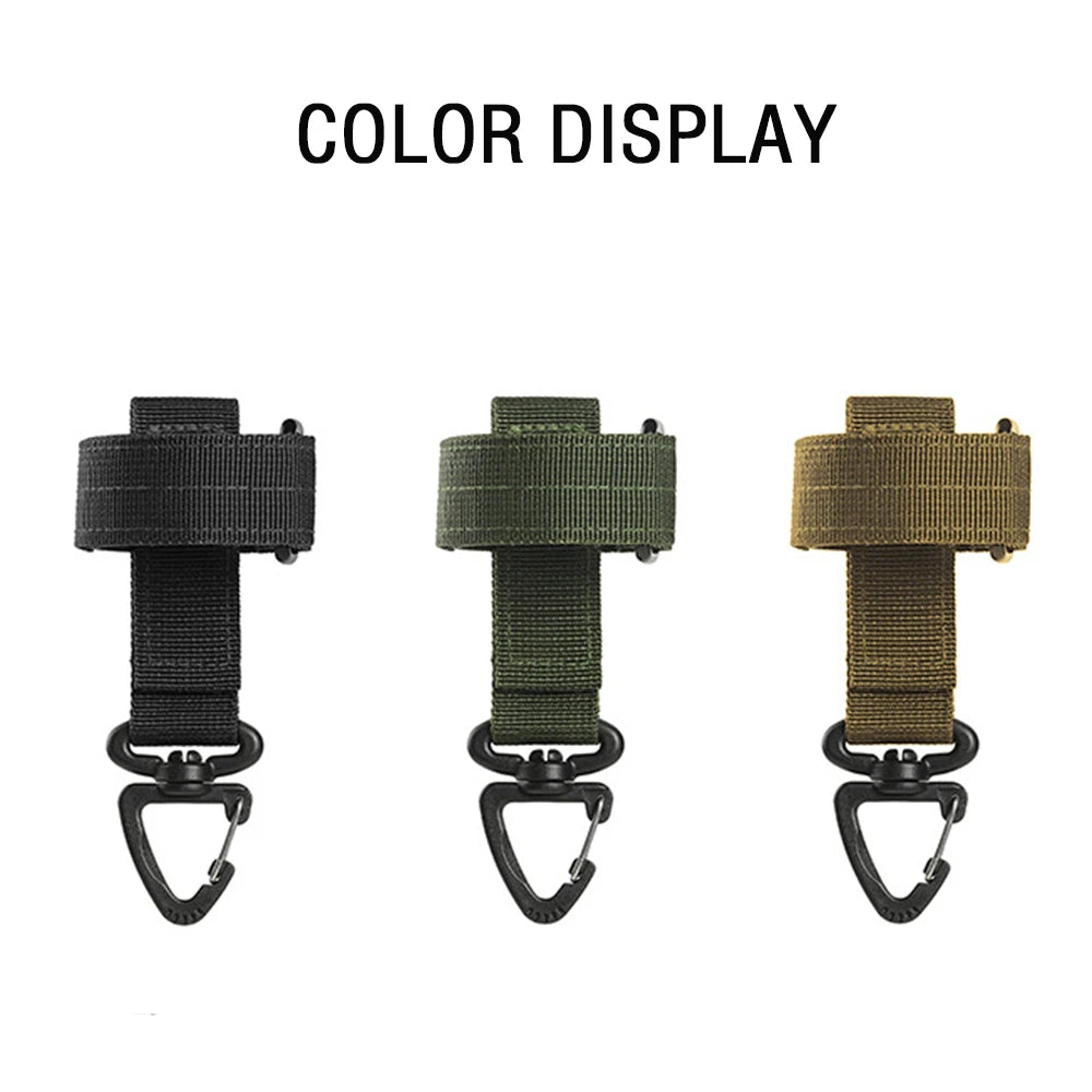 Mountaineering Buckle Outdoor Keychain Gear Clip Keeper Pouch Belt Keychain Gloves Rope Holder Military Hook Camping