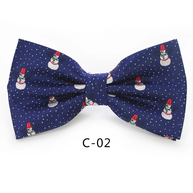 JEMYGINS Christmas Bow Ties for Mens Shirt Snowflake Christmas Tree Pattern Men Silk Bow Tie Christmas Party Gift