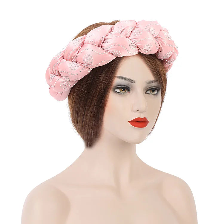 Fashion Candy Color Braids Twist Headbands for Women African Headwear Elastic Hair Bands Ladies Turban Female Bandage Headwrap