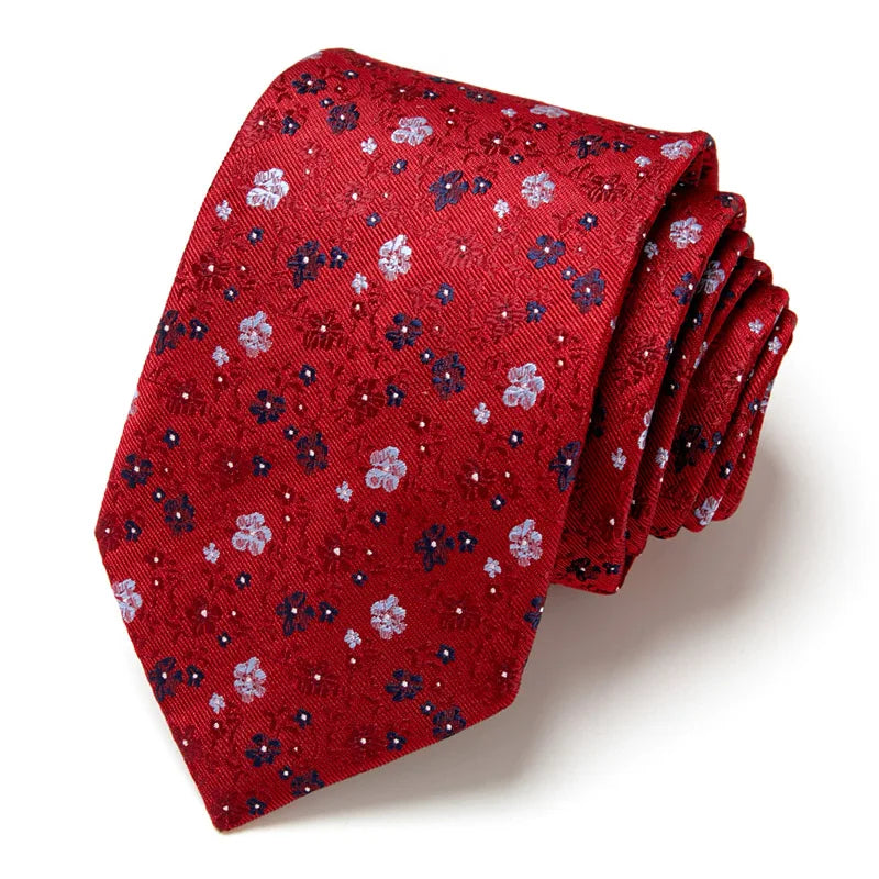 Brand Ties for Men Floral Cotton Wedding Black Tie 7cm Gravatas Corbatas Fashion Casual Printed Tie Necktie Cravate