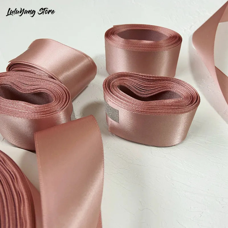Ruban satin simple face de haute qualité, 25 x 38 mm, 5 mètres, doré, rose, pour décoration de fête, mariage, mariage, cadeau, large