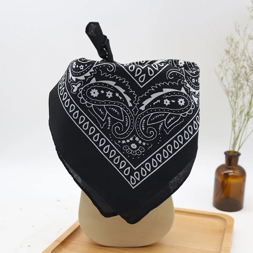 Bandana-Kopftuch Unisex Hip Hop Schwarzes Haarband Halstuch Sport Kopfbedeckung Handgelenkwickel Kopf Quadratische Schals Druck Taschentuch