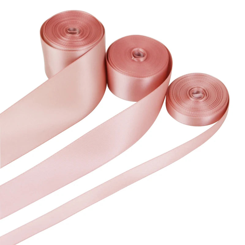 (10 meters) Pink Meat Double Face Satin ribbon polyester High Quality wholesale Christmas lace Ribbons