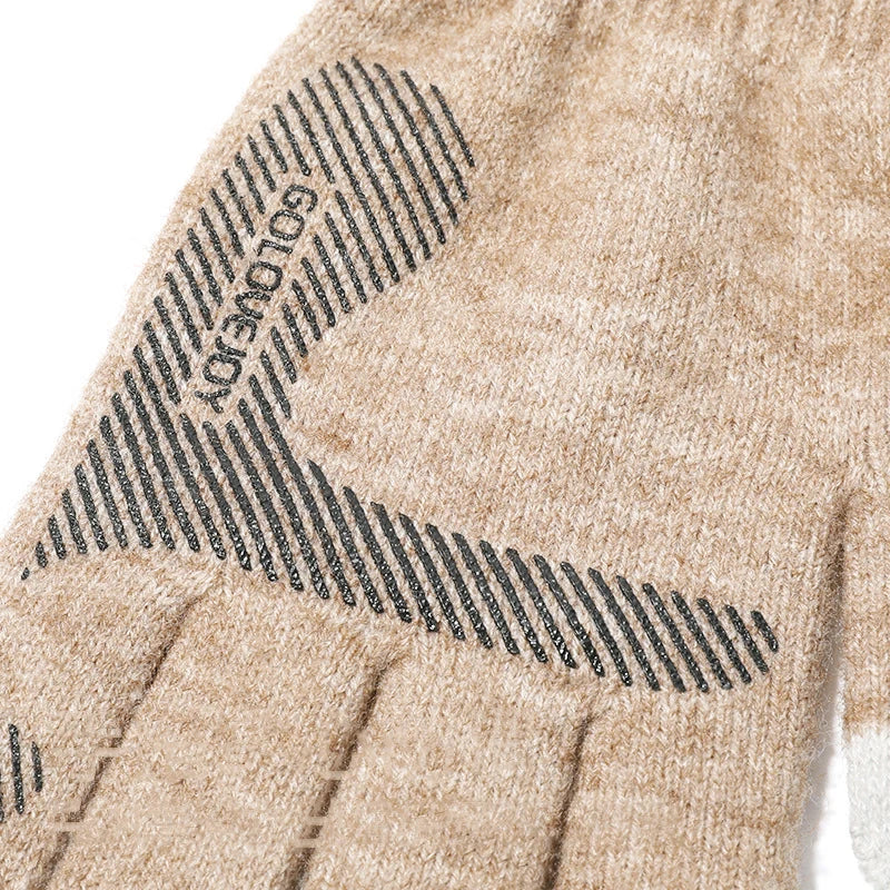 Herren Winter Warme Arctic Fleece Strickhandschuhe Touchscreen Warme Anti-Rutsch-Reithandschuhe am Handgelenk Winddichte hochelastische Wollhandschuhe Damen