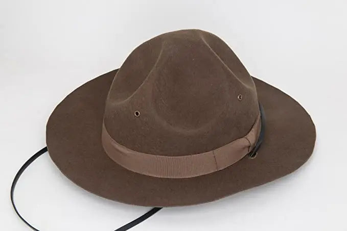100% Wool Felt man women Military Campaign Hat Drill Sergeant Instructor Mountie Ranger Scout Hat with adjustable chin strip