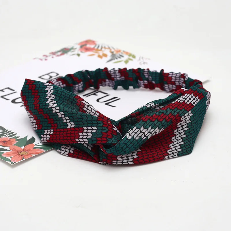2020 Fashion Bohemian Headband Print Hairbands For Women Girls Vintage Cross Knot Turban Bandanas Headwear Hair Accessories