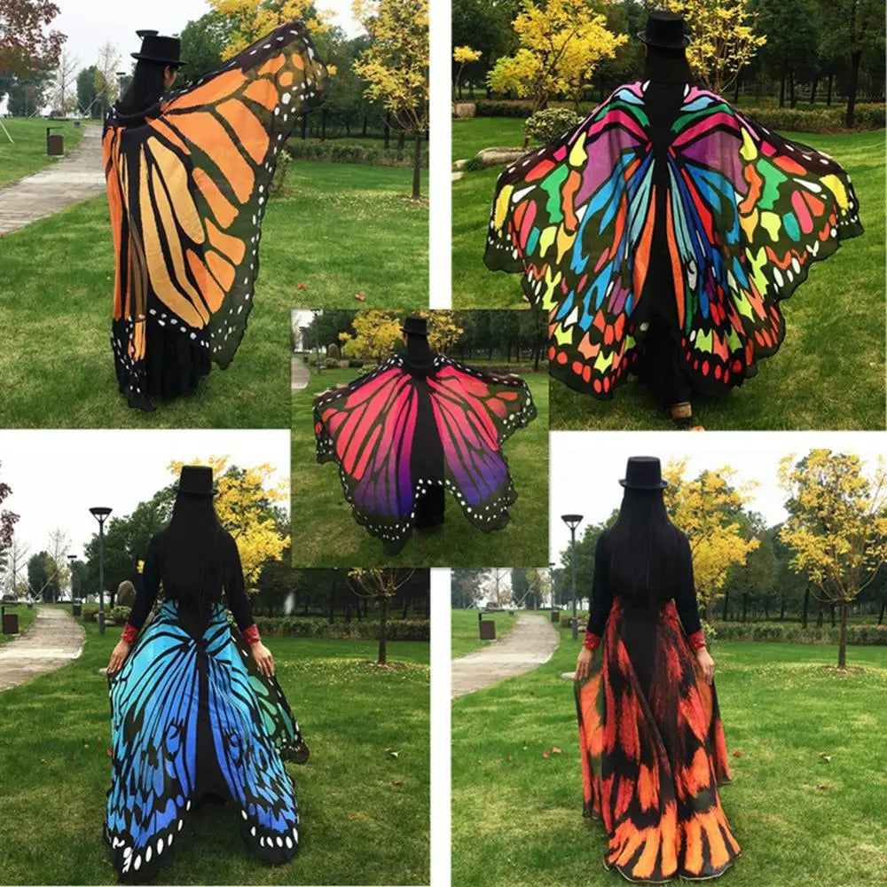 Mode Schmetterling Flügel Polyester Strand Handtuch Cape Schal Frauen Weihnachten Halloween Geschenk Sommer Gedruckt Handtuch Mode Dame Kleidung