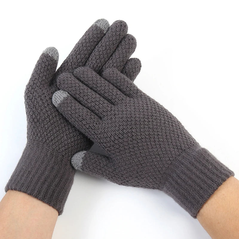 Rimiut Thick Knitted Men Winter Gloves Imitation cashmere Two Layer Causal Adult Gloves Male Mitten Thicken Wool Cashmere Autumn