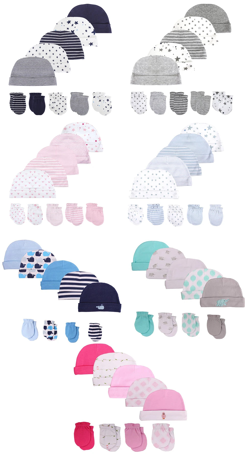 Bonnet et moufles pour nouveau-né, bonnet confortable pour fille et garçon, bonnet et gants en coton pour bébé de 0 à 6 mois