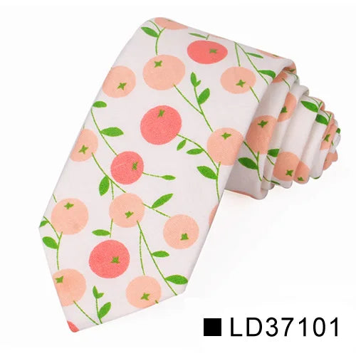 Nouvelle cravate florale pour hommes et femmes, cravate fine en coton pour mariage, cravates décontractées pour hommes, costumes classiques, cravates à imprimé floral