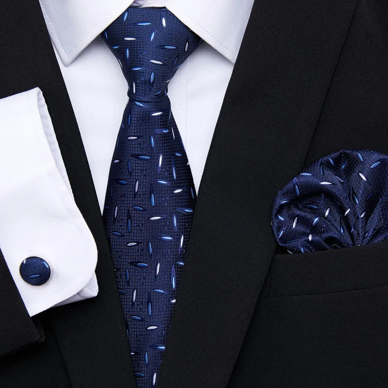 Newest style Green Tie For Men Holiday Present Tie Pocket Squares Set Necktie Striped Wedding Accessories Man