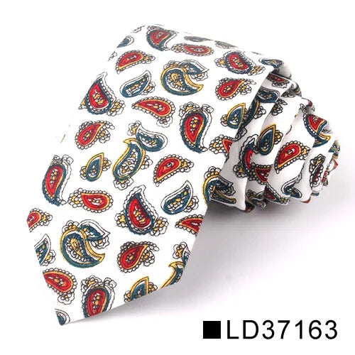 Nouvelle cravate florale pour hommes et femmes, cravate fine en coton pour mariage, cravates décontractées pour hommes, costumes classiques, cravates à imprimé floral