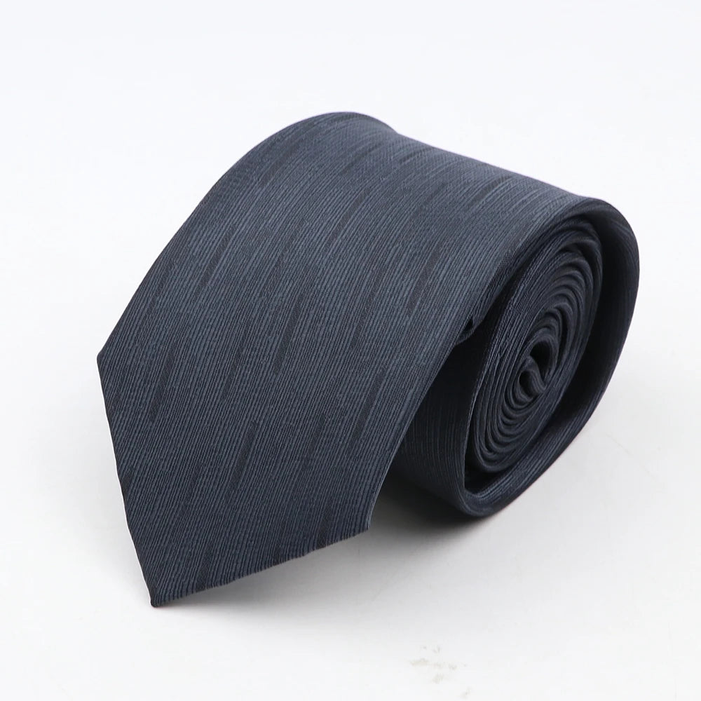 Nouvelle cravate classique à rayures et pois pour homme, jacquard, 7 cm, en polyester, étroite, slim, pour mariage, marié, affaires, costume, chemise, cadeau