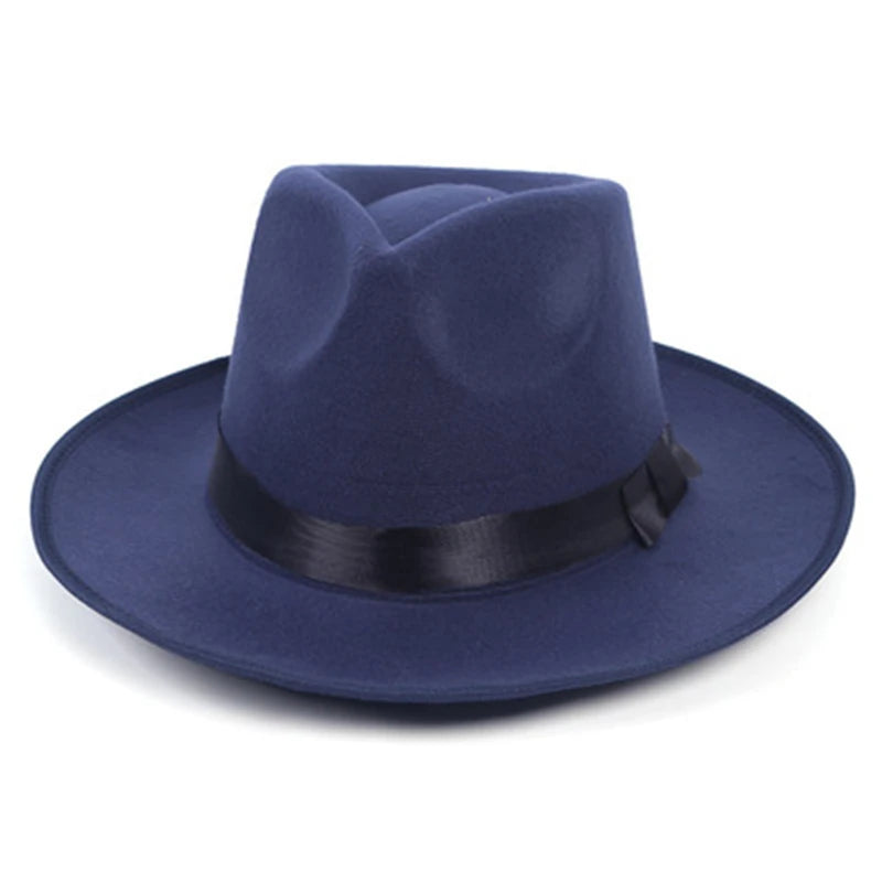 Fedora hat retro top hat British jazz hat male Michael Jackson hat autumn and winter unisex big brim hat