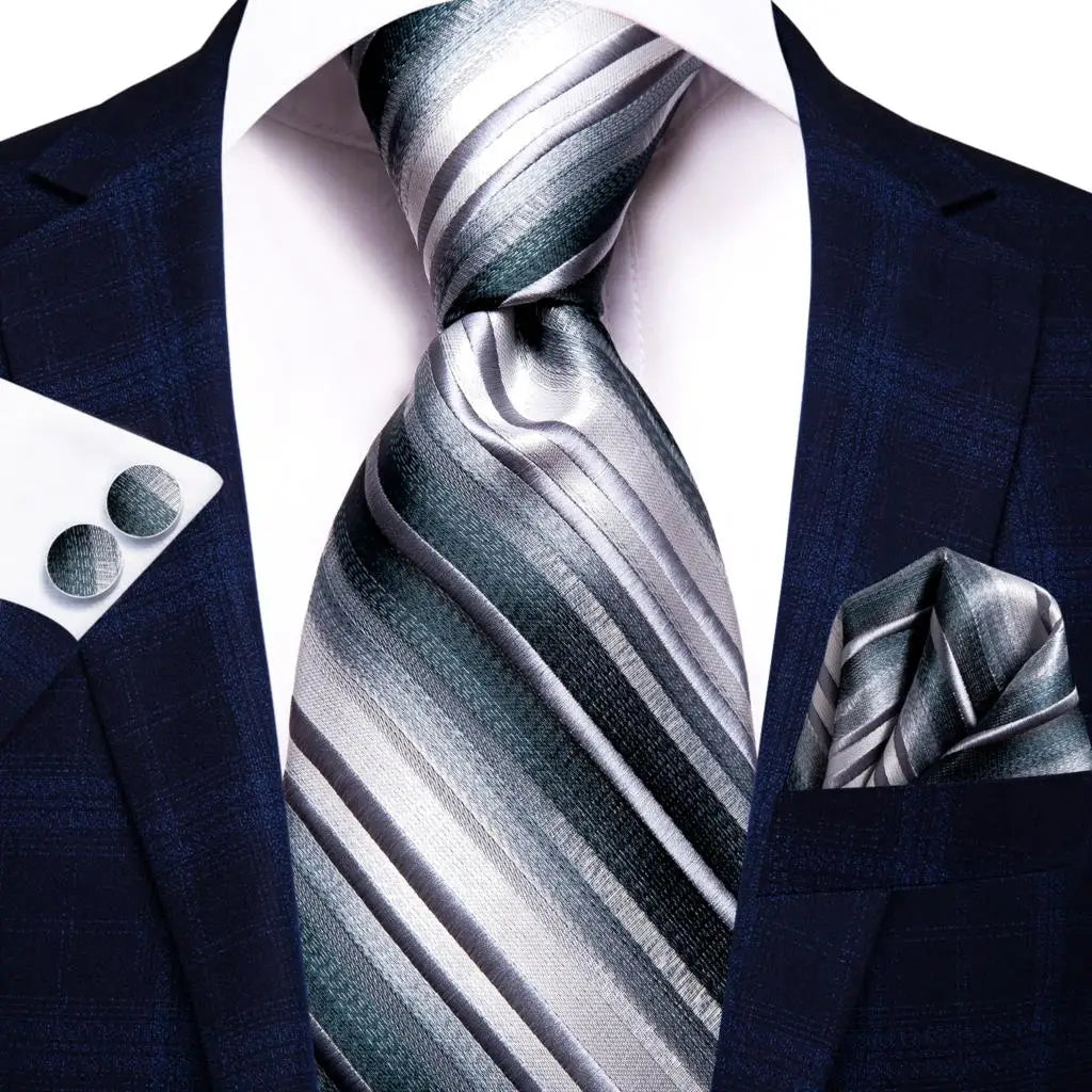 Cravate de mariage en soie à motif cachemire orange et argent pour homme, style créateur, avec boutons de manchette, style tendance, pour soirées d'affaires, livraison directe