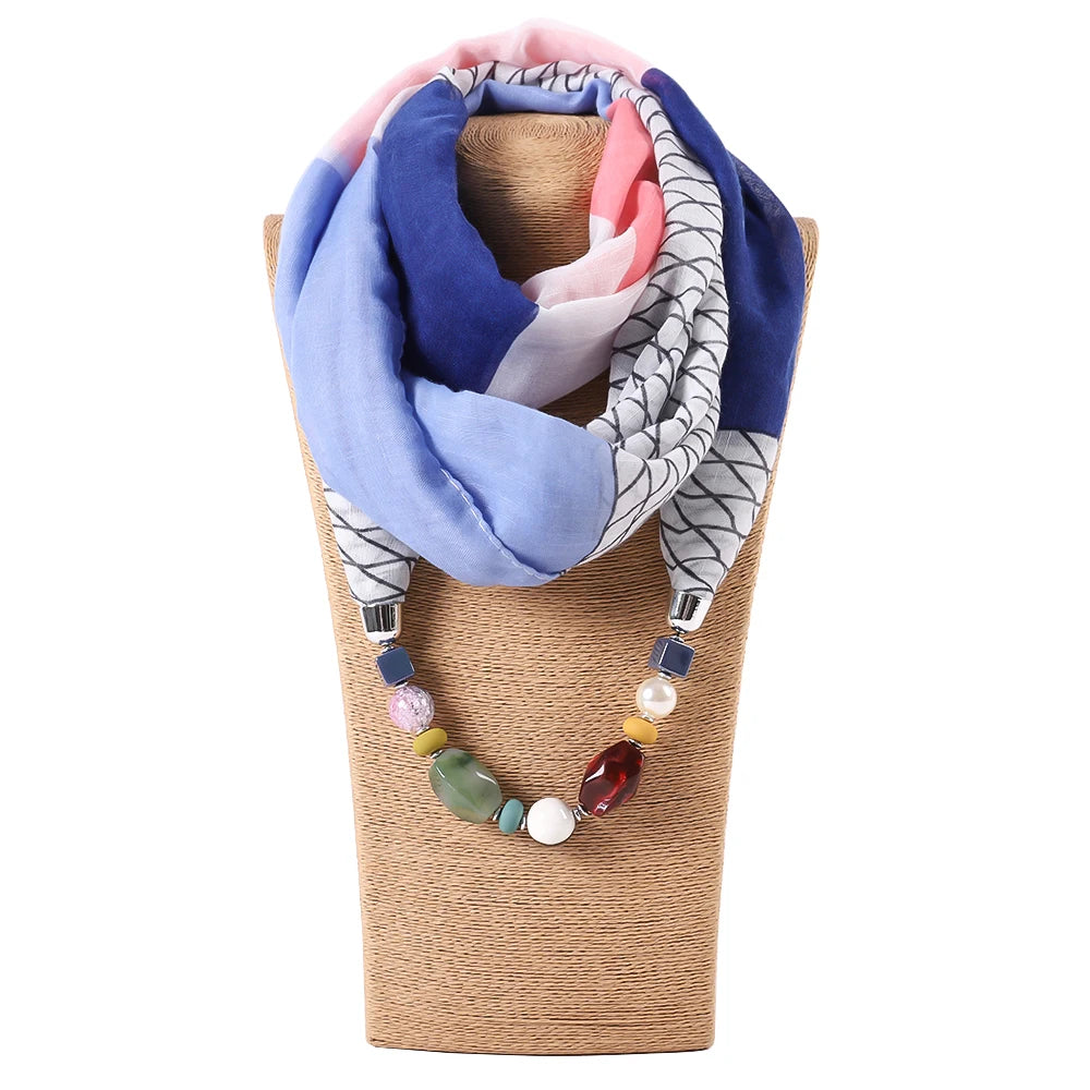 RUNMEIFA solid color Jewelry Statement Necklace Pendant Scarf Women Bohemia Neckerchief Foulard Femme Accessories Hijab Stores