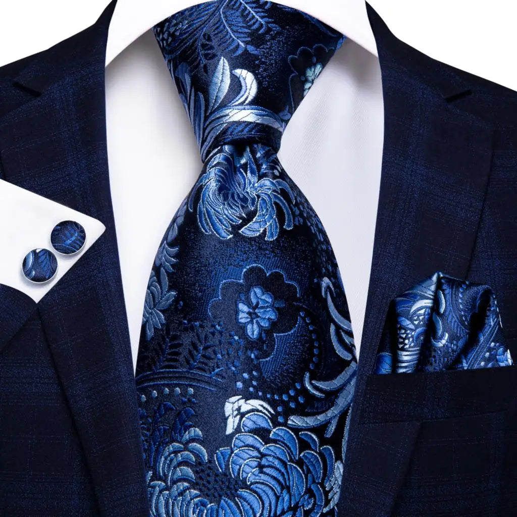 Cravate de mariage en soie à motif cachemire orange et argent pour homme, style créateur, avec boutons de manchette, style tendance, pour soirées d'affaires, livraison directe