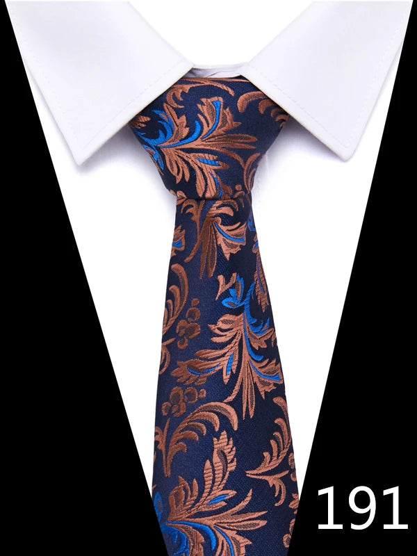 Cravate homme 7,5 cm, style nouveau, bleu, vert et orange, motif cachemire, motif floral, pour mariage, travail
