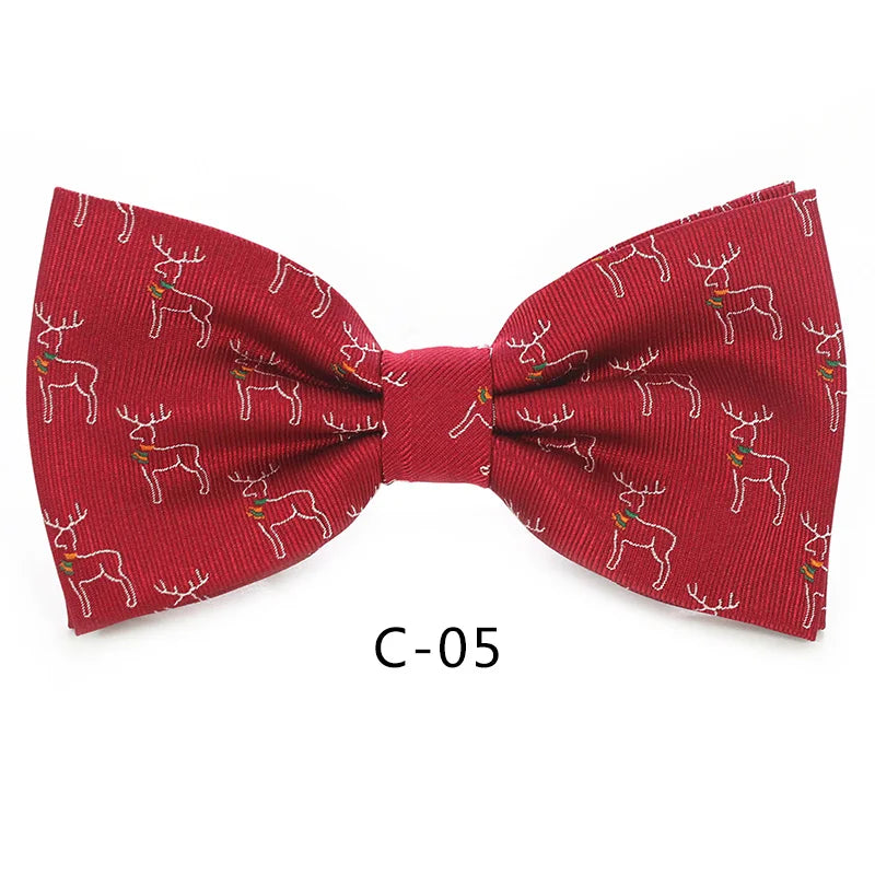 JEMYGINS Christmas Bow Ties for Mens Shirt Snowflake Christmas Tree Pattern Men Silk Bow Tie Christmas Party Gift