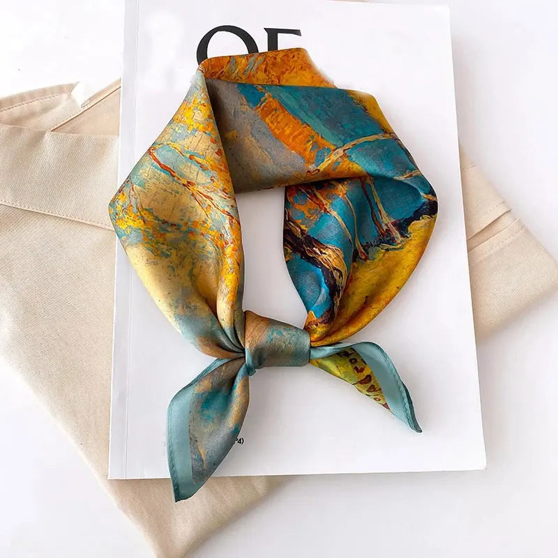 Foulard Pashmina 100 % soie de mûrier pour femme, petit châle, poncho, hijab, bandana, tendance, été, plage, 53 x 53 cm, nouveauté 2024