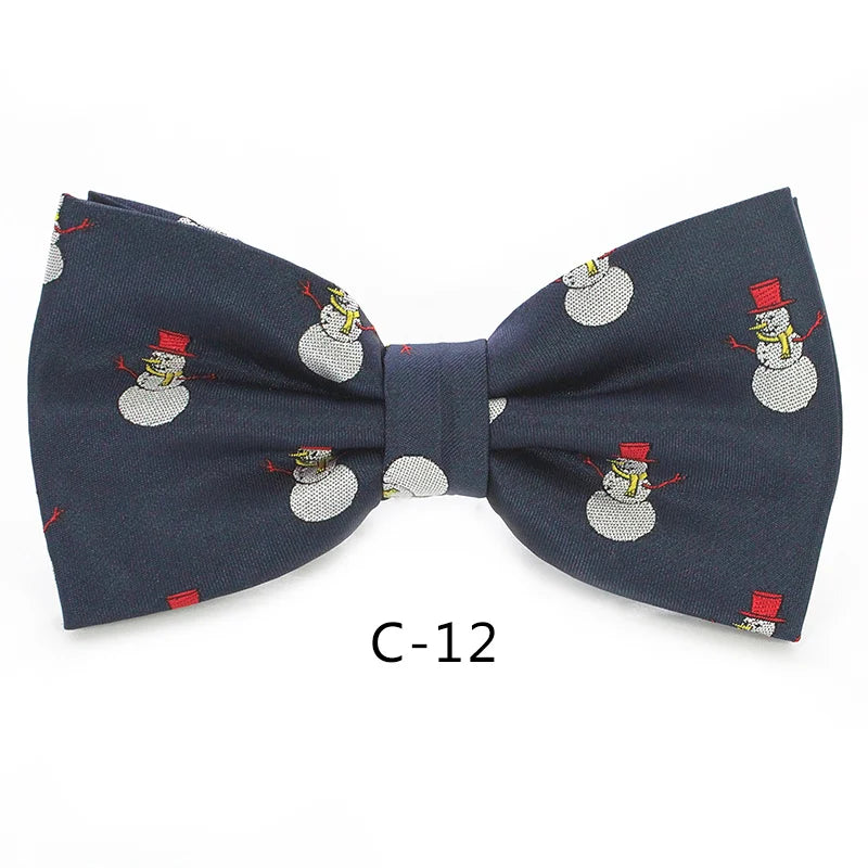 JEMYGINS Christmas Bow Ties for Mens Shirt Snowflake Christmas Tree Pattern Men Silk Bow Tie Christmas Party Gift