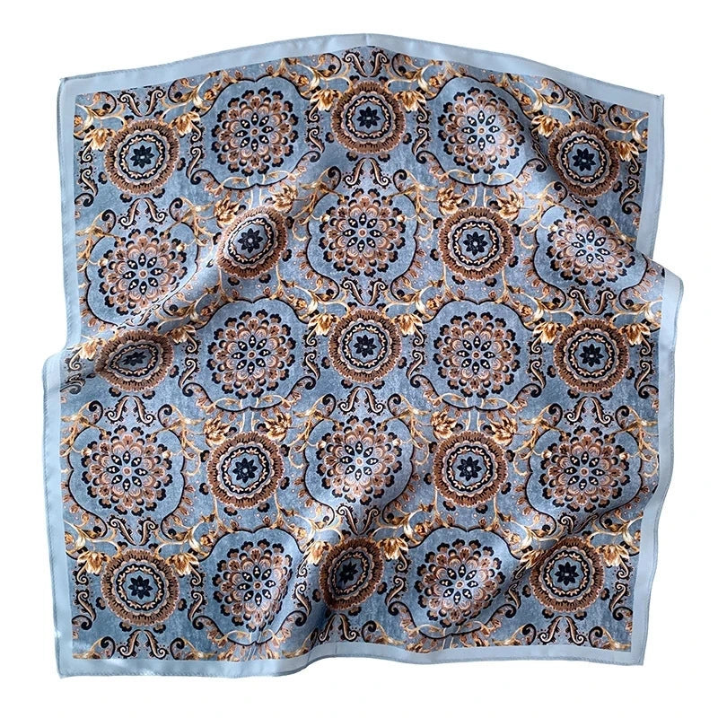 Foulard Pashmina 100 % soie de mûrier pour femme, petit châle, poncho, hijab, bandana, tendance, été, plage, 53 x 53 cm, nouveauté 2024