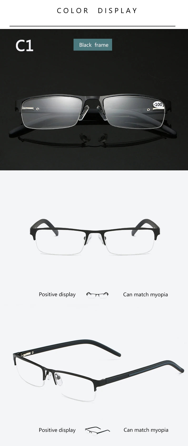 BOYSEEN Titanium alloy Nearsighted Glasses Non spherical 12 Layer Coated Minus lenses Business Myopia Eyeglasses -0.5 -1.0 -1.25