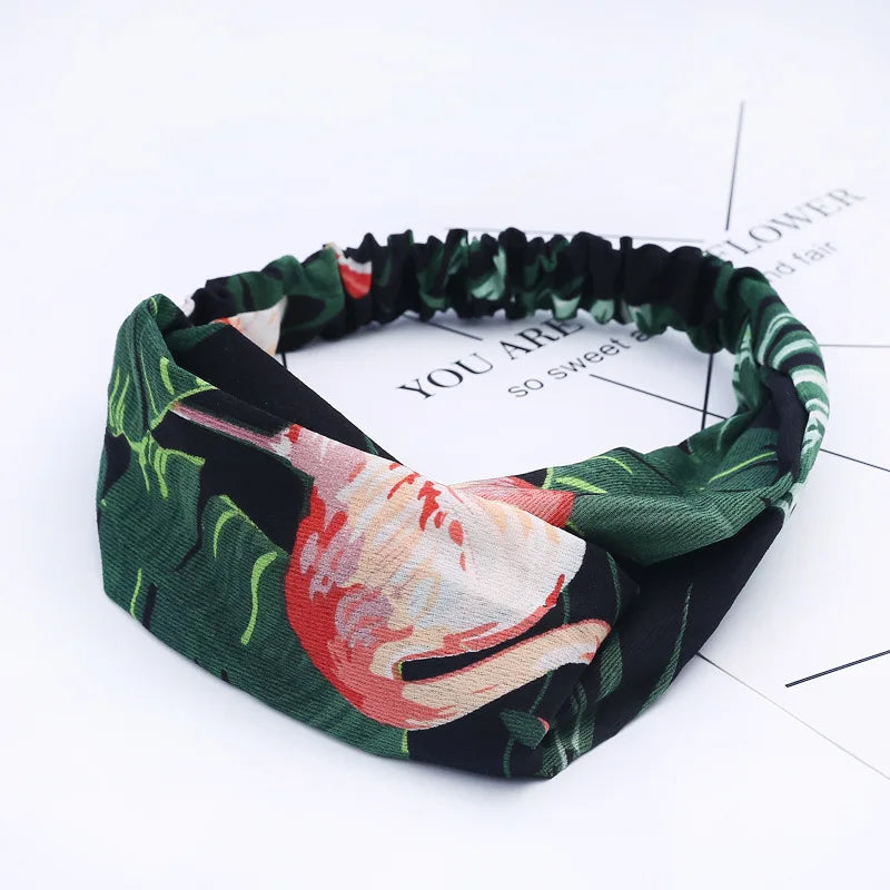 2020 Fashion Bohemian Headband Print Hairbands For Women Girls Vintage Cross Knot Turban Bandanas Headwear Hair Accessories
