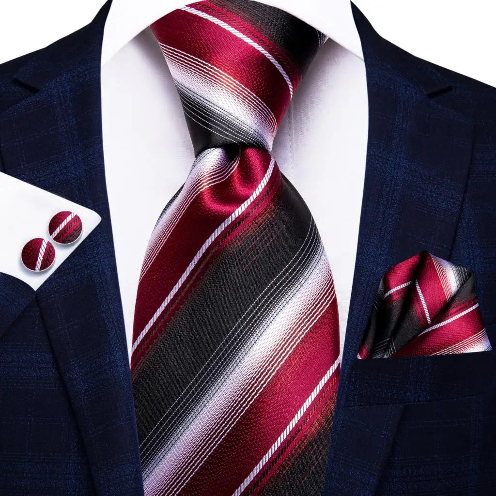 Cravate de mariage en soie à motif cachemire orange et argent pour homme, style créateur, avec boutons de manchette, style tendance, pour soirées d'affaires, livraison directe