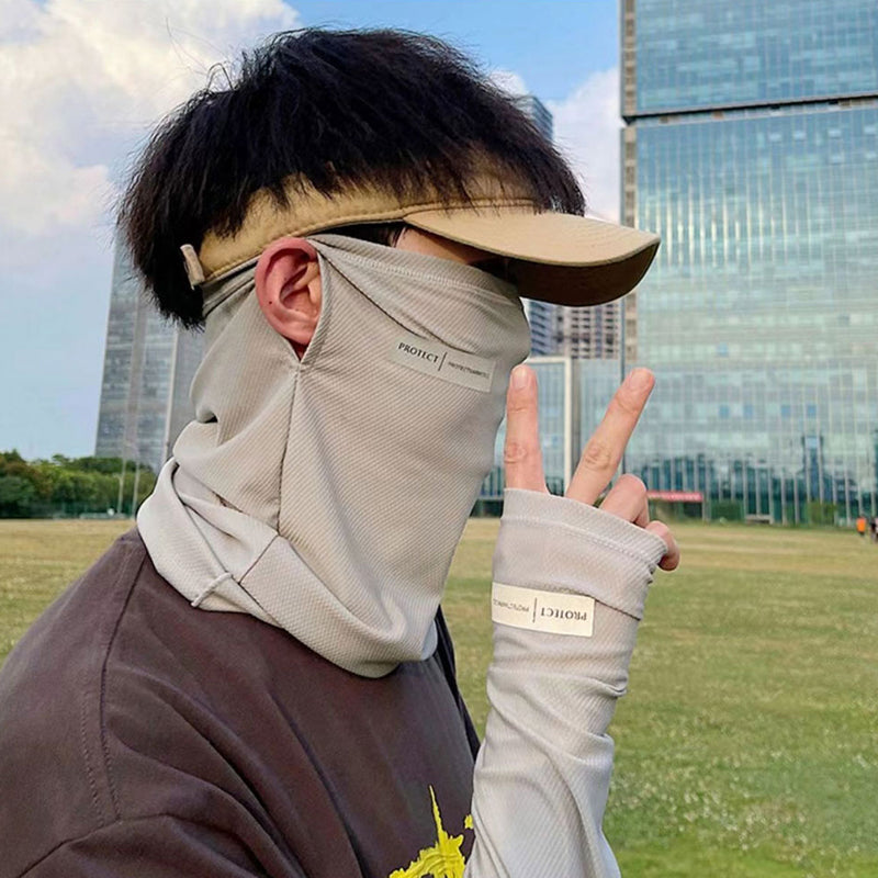 Summer 3D Ice Silk Masks Anti-UV Quick-drying Face Covering Sunscreen Breathable Unisex Simple Neck Protection Hanging Ear Scarf