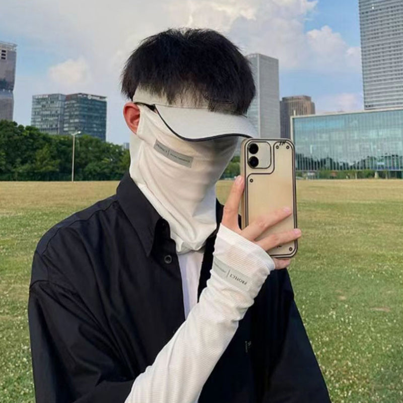Summer 3D Ice Silk Masks Anti-UV Quick-drying Face Covering Sunscreen Breathable Unisex Simple Neck Protection Hanging Ear Scarf