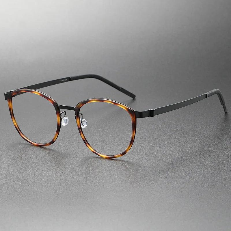 2023 Titanium Glasses Frame for Men Women Vintage Round Myopia Optical Eyewear Screwless Prescription Eyeglasses Frame Spectacle
