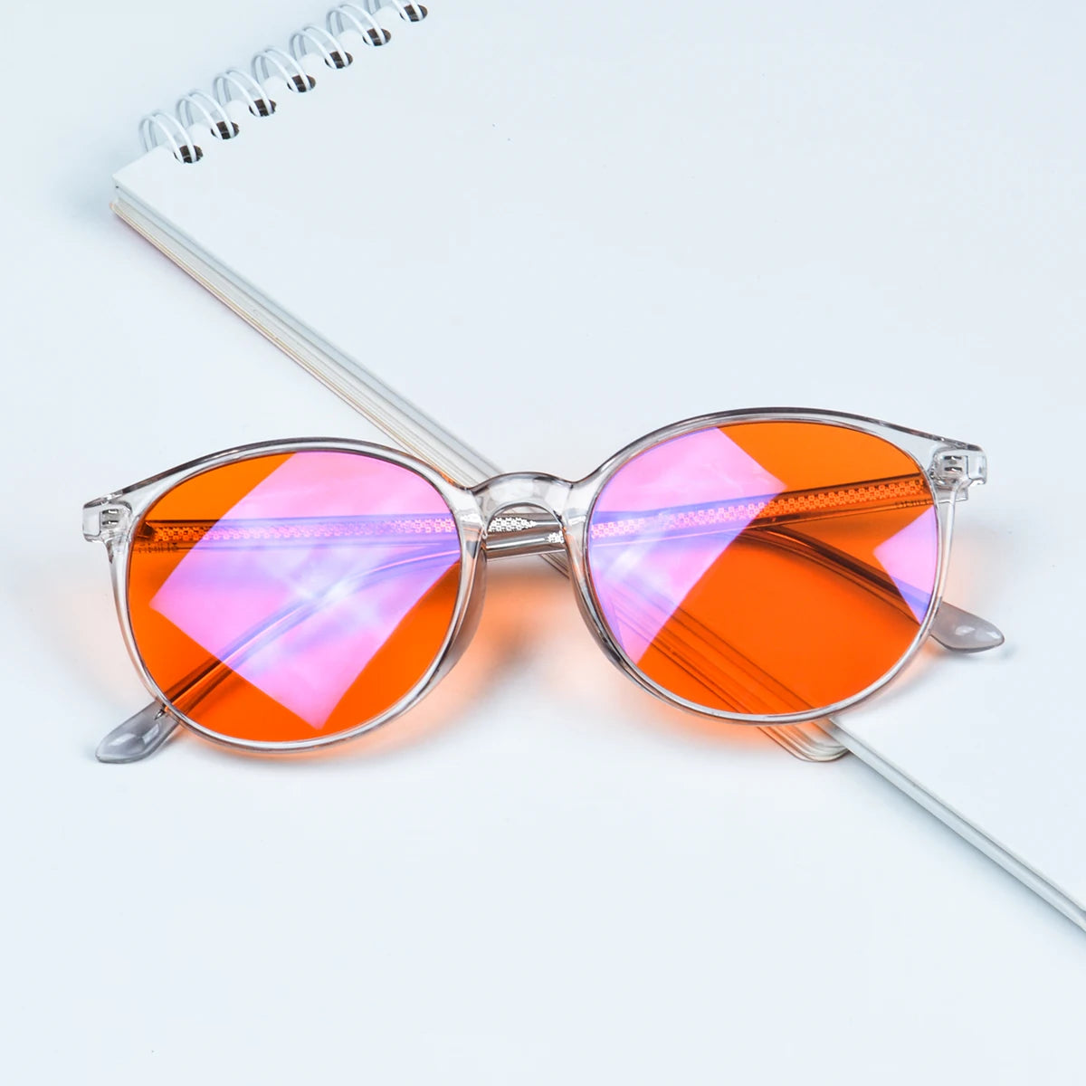red glasses red blue light glasses for better sleep blue light blocking glasses orange lenses Tr90 women eyeglasses SH2022