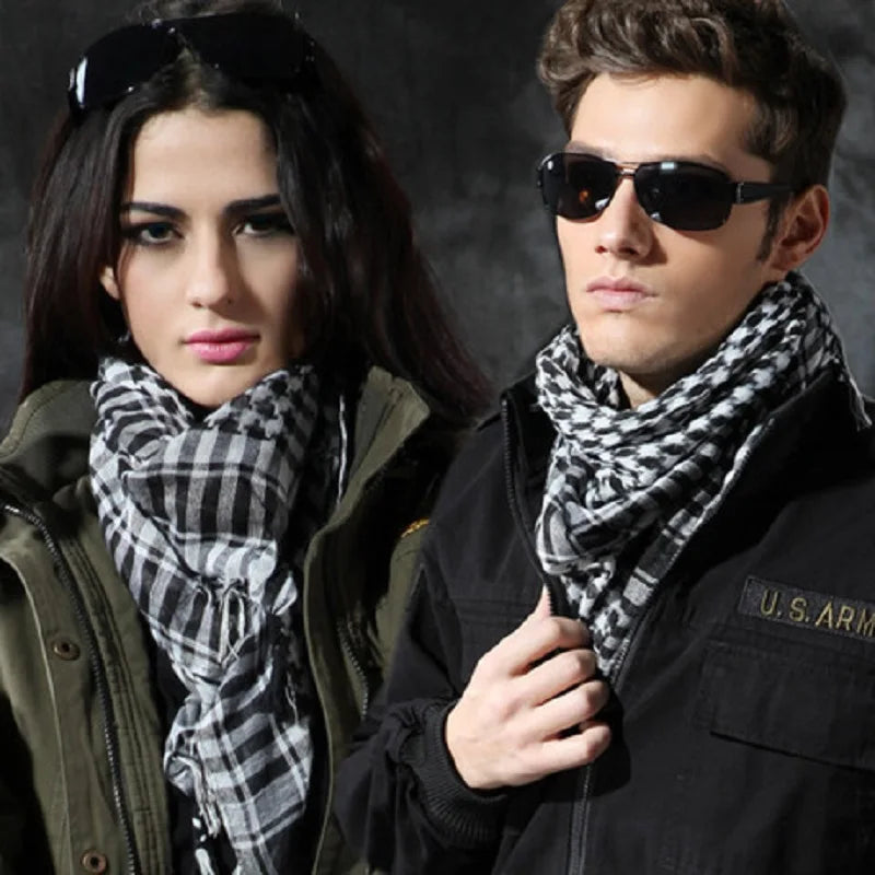 Écharpe tactique légère unisexe à franges pour le désert arabe, écharpe tactique douce pour hommes et femmes, turban militaire, châle, douleur militaire Airsoft