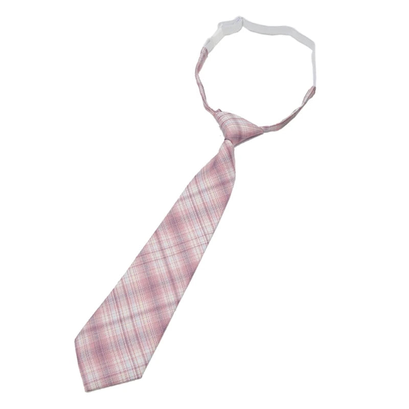 Cravates JK paresseuses pour femmes, cravate fine et mignonne à carreaux, uniforme scolaire pour garçons et filles, vêtements de cosplay japonais